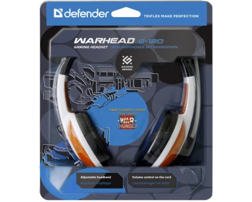 Навушники Defender Warhead G-120 Red-White (64098) Навушники Defender Warhead G-120 Red-White (64098)