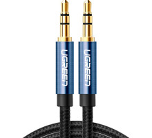 Кабель мультимедійний 3.5mm M to 3.5mm M 0.5m 90° corner AV112 blue Ugreen (60178)