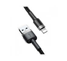 Дата кабель USB 2.0 AM to Lightning 3.0m 2.0A grey-black Baseus (CALKLF-RG1)