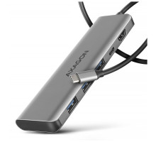 Концентратор AXAGON USB-C to 3xUSB-A + HDMI 5Gbps + PD 100W 1.0m grey (HMC-5H)