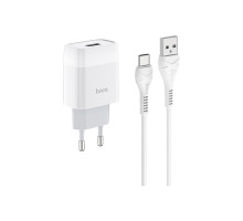 Зарядний пристрій HOCO C72A Glorious single port charger set(Type-C) White (6931474713018)