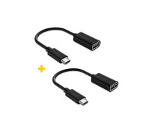 Дата кабель OTG USB 2.0 AF to Micro 5P 0.11m 2PCS black XoKo (XK-AC130-BK2)
