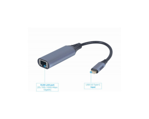 Адаптер USB-C to RJ45 Ethernet 1000Mbps Cablexpert (A-USB3C-LAN-01)