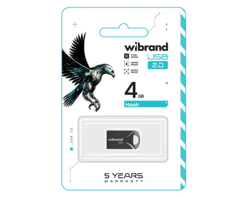 USB флеш накопичувач Wibrand 4GB Hawk Black USB 2.0 (WI2.0/HA4M1B)