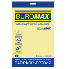 Папір Buromax А4, 80g, PASTEL yellow, 20sh, EUROMAX (BM.2721220E-08)