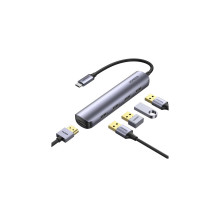 Концентратор Ugreen USB-C to 4xUSB 3.0 + HDMI CM417 gray (20197)