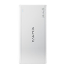 Батарея універсальна Canyon PB-108 10000mAh, Input 5V/2A, Output 5V/2.1A(Max), white (CNE-CPB1008W)