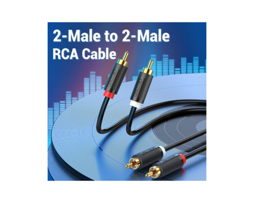 Кабель мультимедійний 2xRCA M to 2xRCA M 1.5m black Vention (BCMBG)