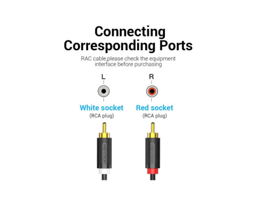 Кабель мультимедійний 2xRCA M to 2xRCA M 1.5m black Vention (BCMBG)