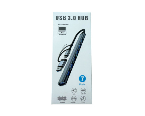 Концентратор Dynamode USB-C + UAB-A to 1xUSB 3.0 + 6xUSB 2.0 gray (DM-UH-701AC)