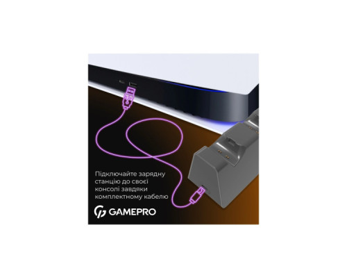 Зарядний пристрій GamePro CHS420B Для геймпадів DualSense PS5 Black (CHS420B)