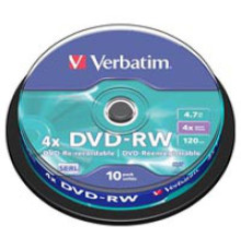 Диск DVD Verbatim 4.7Gb 4x Cake box 10шт (43552)
