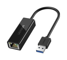 Перехідник USB 3.0 AM to RJ45 Ethernet 1000Mbps CR111 Black Ugreen (20256)