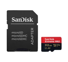 Карта пам'яті SanDisk 512 GB microSDXC UHS-I U3 Extreme Pro+SD Adapter (SDSQXCD-512G-GN6MA)