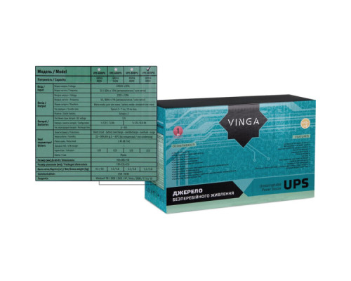 Пристрій безперебійного живлення Vinga LCD 800VA plastic case with USB (VPC-800PU)