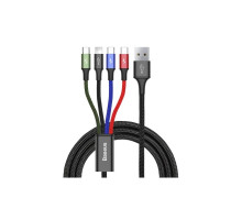 Дата кабель USB 2.0 AM to Lightning + Micro 5P + USB-C 1.2m 3.5A black Baseus (CA1T4-B01)