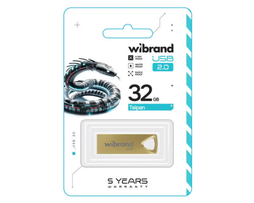 USB флеш накопичувач Wibrand 32GB Taipan Gold USB 2.0 (WI2.0/TA32U2G)