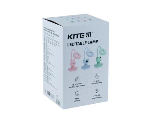 Настільна лампа Kite Froggy LED з акумулятором, рожева (K24-492-3-2)