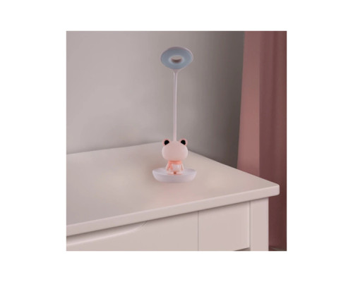 Настільна лампа Kite Froggy LED з акумулятором, рожева (K24-492-3-2)
