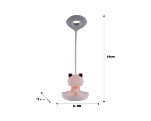 Настільна лампа Kite Froggy LED з акумулятором, рожева (K24-492-3-2)