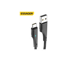 Дата кабель USB 2.0 AM to USB-C 1.0m 3A black Essager (EXCT-LS01)