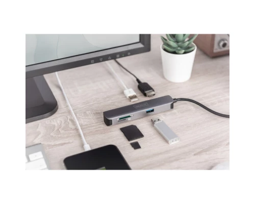 Концентратор Digitus Travel USB-C 5 Port (DA-70891) Концентратор Digitus Travel USB-C 5 Port (DA-70891)