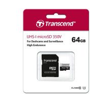 Карта пам'яті Transcend 64GB microSDXC class 10 UHS-I U1 High Endurance (TS64GUSD350V)