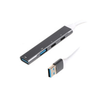 Концентратор Maxxter USB 3.0 to 1xUSB 3.0 + 1xUSB 2.0 + 2xUSB-C (HU3A-4P-03)
