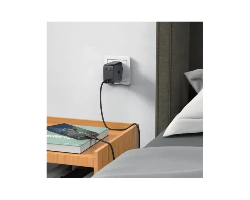 Зарядний пристрій Acefast 2xUSB 50W (USB-C+USB-C) Gan A29 Fast Charger Black (6974316281443)