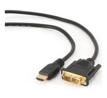 Кабель мультимедійний HDMI to DVI 18+1pin M, 0.5m Cablexpert (CC-HDMI-DVI-0.5M)