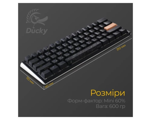 Клавіатура Ducky One 3 Mini Cherry MX Silent Red RGB UA USB Black (DKON2161ST-SUAPXCLAWSC1) Клавіатура Ducky One 3 Mini Cherry MX Silent Red RGB UA USB Black (DKON2161ST-SUAPXCLAWSC1)