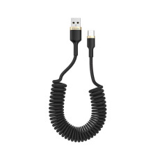 Дата кабель USB 2.0 AM to USB-C 1.0m spiral black ColorWay (CW-CBUC051-BK)