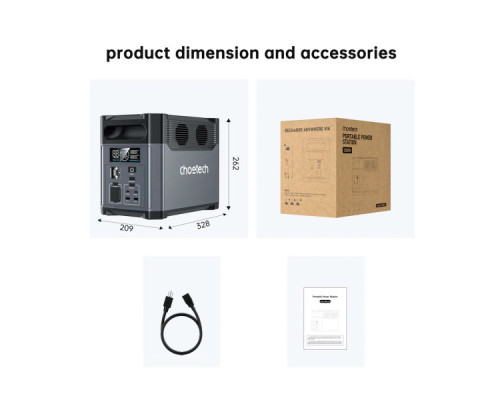 Зарядна станція Choetech BS0061 1200W 1024Wh (BS061)