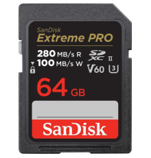 Карта пам'яті SanDisk 64GB SD class 10 UHS-I U3 V60 R280/W100MB/s Extreme PRO (SDSDXEP-064G-GN4IN)