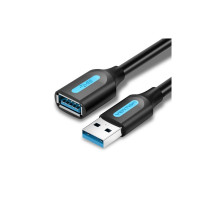 Дата кабель USB 3.0 AM/AF 3.0m black Vention (CBHBI)