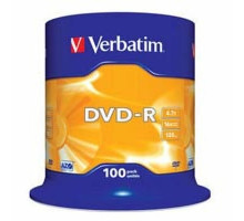 Диск DVD Verbatim 4.7Gb 16X CakeBox 100шт (43549)