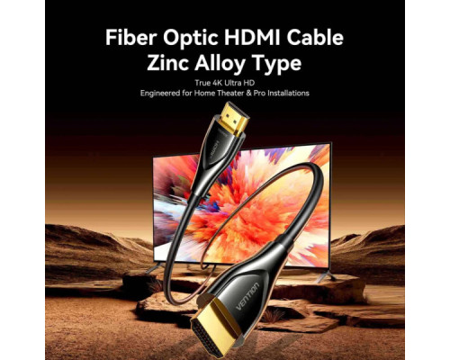 Кабель мультимедійний HDMI M to HDMI M 50.0m 4K fiber optic black Vention (ALSBX)