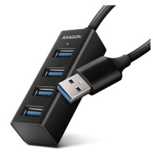 Концентратор AXAGON USB 3.1 to 4xUSB 3.0 0.2m black (HUE-M1A)