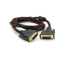 Кабель мультимедійний DVI M to DVI M 1.5m 24+1pin black/red Merlion (YT-DVI(M)/(M)NY/RD-1.5m)