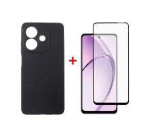 Чохол до мобільного телефона Dengos Carbon + glass Oppo A40m/A40 Black (DG-KM-159)