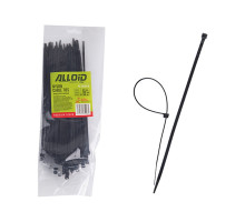 Стяжка Alloid 3.6х200мм, пластик, 100шт./уп., чорний (PC-36200B)
