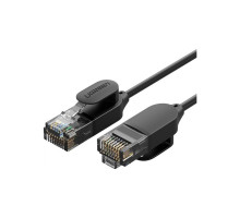 Патч-корд 1м, U/UTP CAT 6A Copper Ethernet Cable тонкий(діаметр 2.8мм) NW122 Black Ugreen (70332)