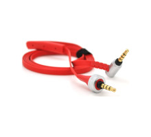 Кабель мультимедійний 3.5mm M to 3.5mm M 1.0m flat red Voltronic (YT-AUXSY(M)/(M)-1-R)