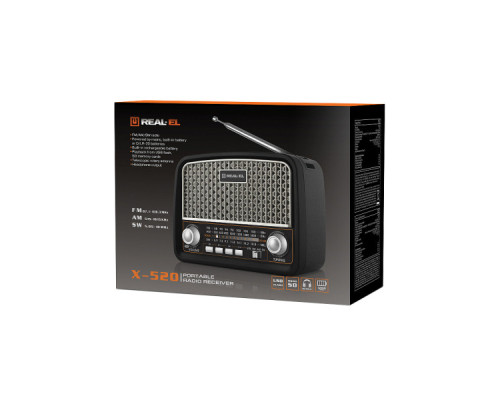 Портативний радіоприймач REAL-EL X-520 Black (EL121800006)