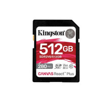 Карта пам'яті Kingston 512GB SDXC class 10 UHS-II U3 Canvas React Plus (SDR2V6/512GB)