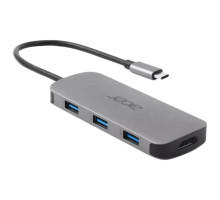 Концентратор Acer USB-C 7-in-1 3xUSB 3.2 + HDMI + USB-C + PD + SD gray (HP.DSCAB.018)