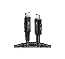 Дата кабель USB-C to Lightning 1.8m 30W 3A nylon black Acefast (6974316281306)