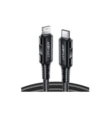 Дата кабель USB-C to Lightning 1.8m 30W 3A nylon black Acefast (6974316281306)
