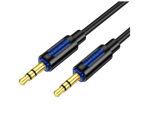 Кабель мультимедійний 3.5mm M to 3.5mm M 1.0m silicone black BOROFONE (6941991114373)
