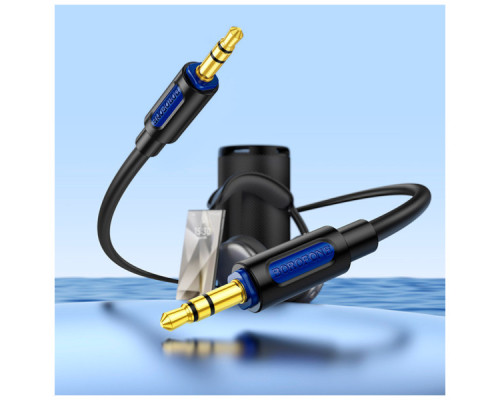 Кабель мультимедійний 3.5mm M to 3.5mm M 1.0m silicone black BOROFONE (6941991114373)